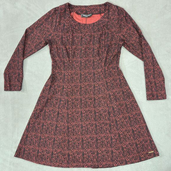Haris Cotton Athens Red Full Long Sleeve Greece A-Line Dress Women's Large - Picture 1 of 8
